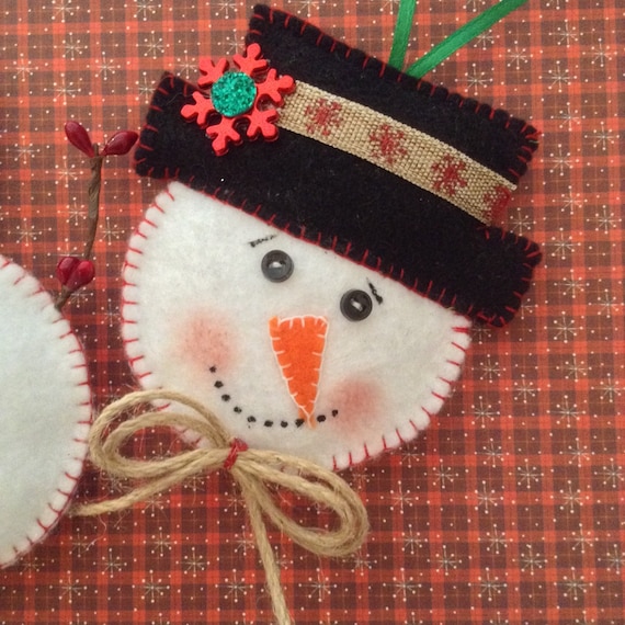 Snowman Xmas Tree Ornaments / Christmas Snowman by CraftsbyBeba