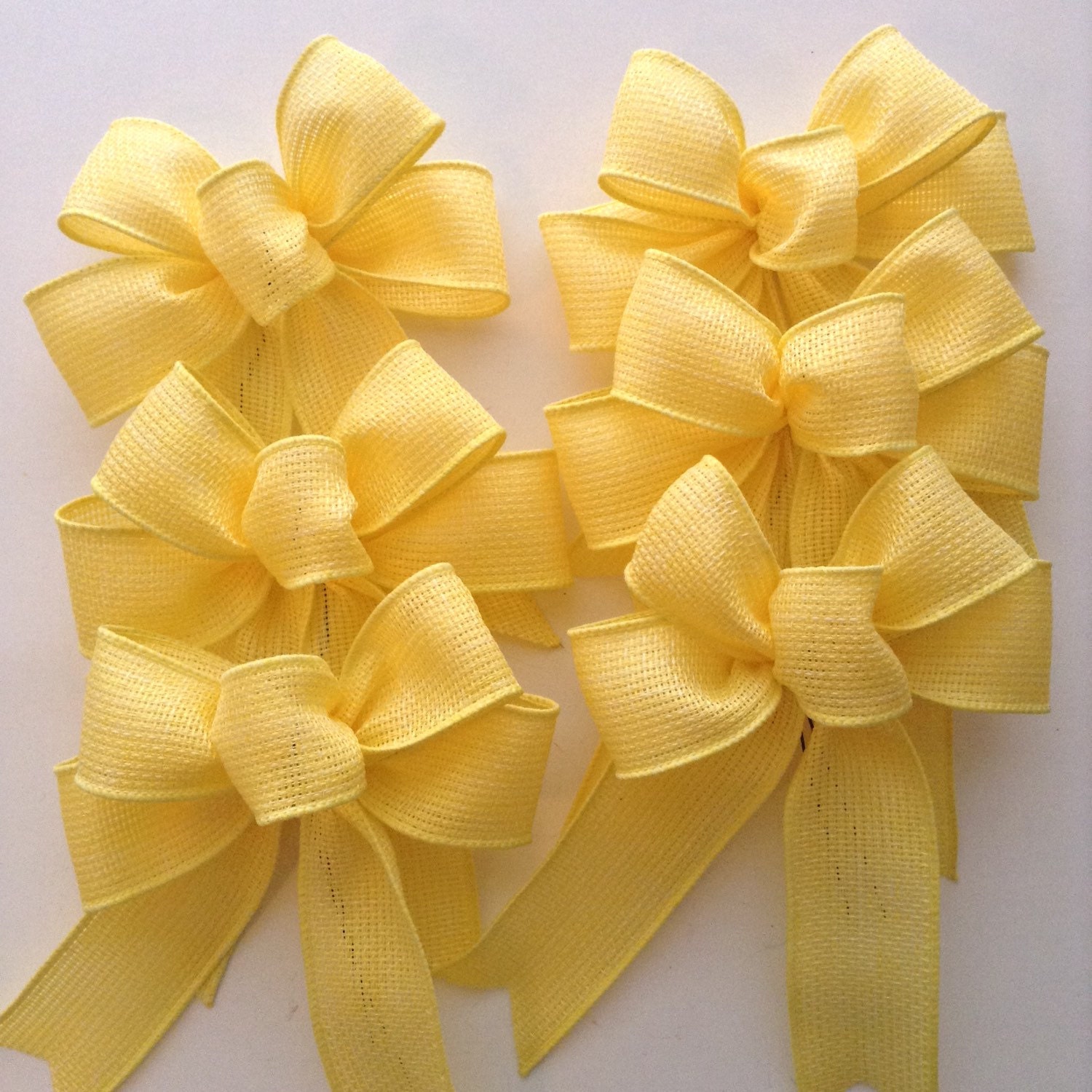 Yellow Decorative Bows / Small Yellow Bows / set by CraftsbyBeba