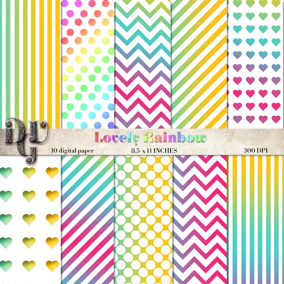rainbow digital paper lovely rainbow patterns