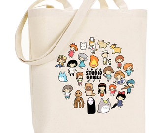 Studio Chibi ~ Studio Ghibli ~ Canvas Tote Bag