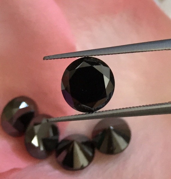 Loose Black Diamond Stone Over 1 carat Deep Black Diamond