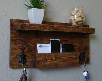 Modern Rustic Mail Organizer with Shelf