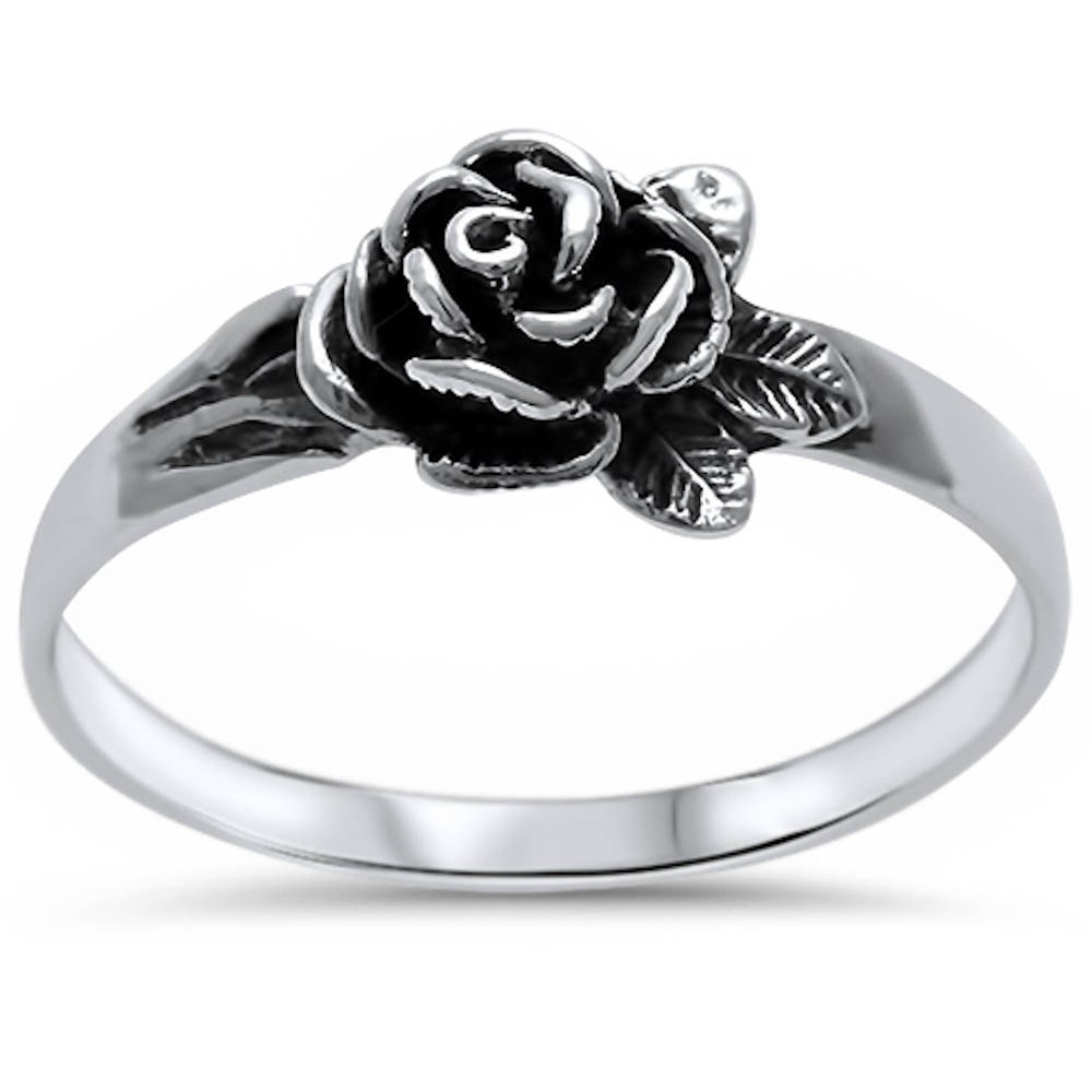 Sterling Silver кольцо. Кольцо Rose-Silver 17.2 мм. Кольцо «роза». Серебряное кольцо с розочками.