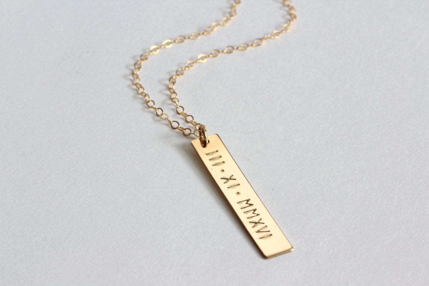 Vertical Bar necklace Vertical bar pendant Gold by JewelryBlues