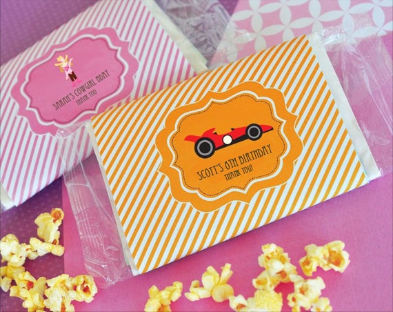 Kids Birthday Favors-Popcorn Wrapper Favors-Popcorn