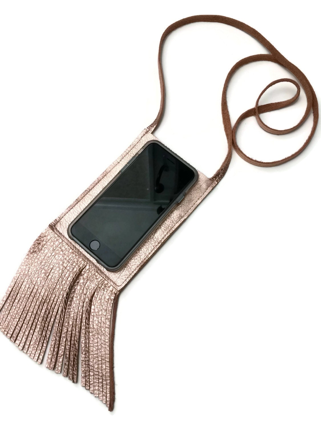 Rose Gold iphone 7 case // Leather iphone by AngelaValentineBags