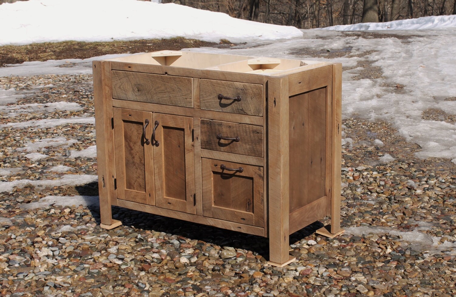 Rustic Vanity 42 Reclaimed Barn Wood Vanity