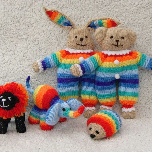 hand knitted soft toys