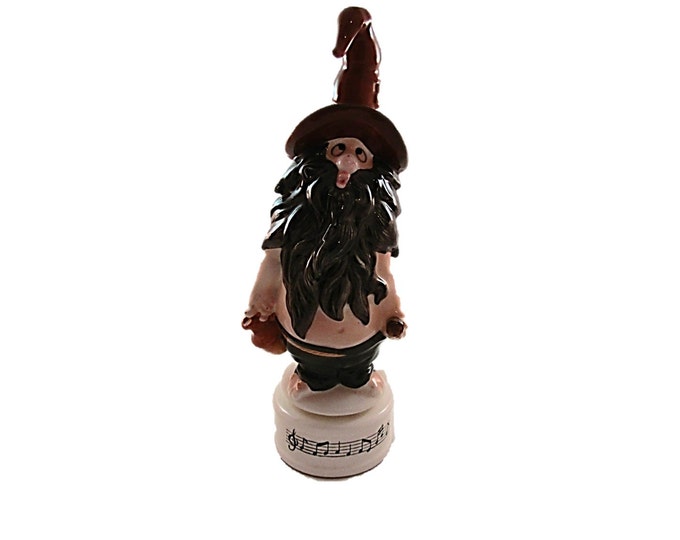 Vintage Hillbilly Musical Decanter - Rotating Whistling Tipsy Hillbilly with Brown Jug Decanter - How Dry I Am Hillbilly - Man Cave Decor