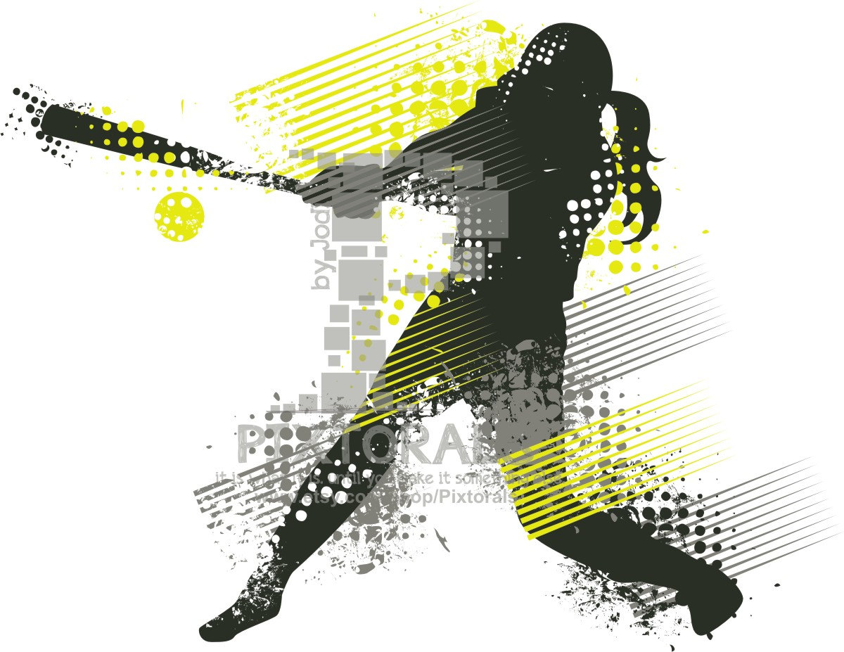 Softball Player Vector Softball Player as PNG JPG high res
