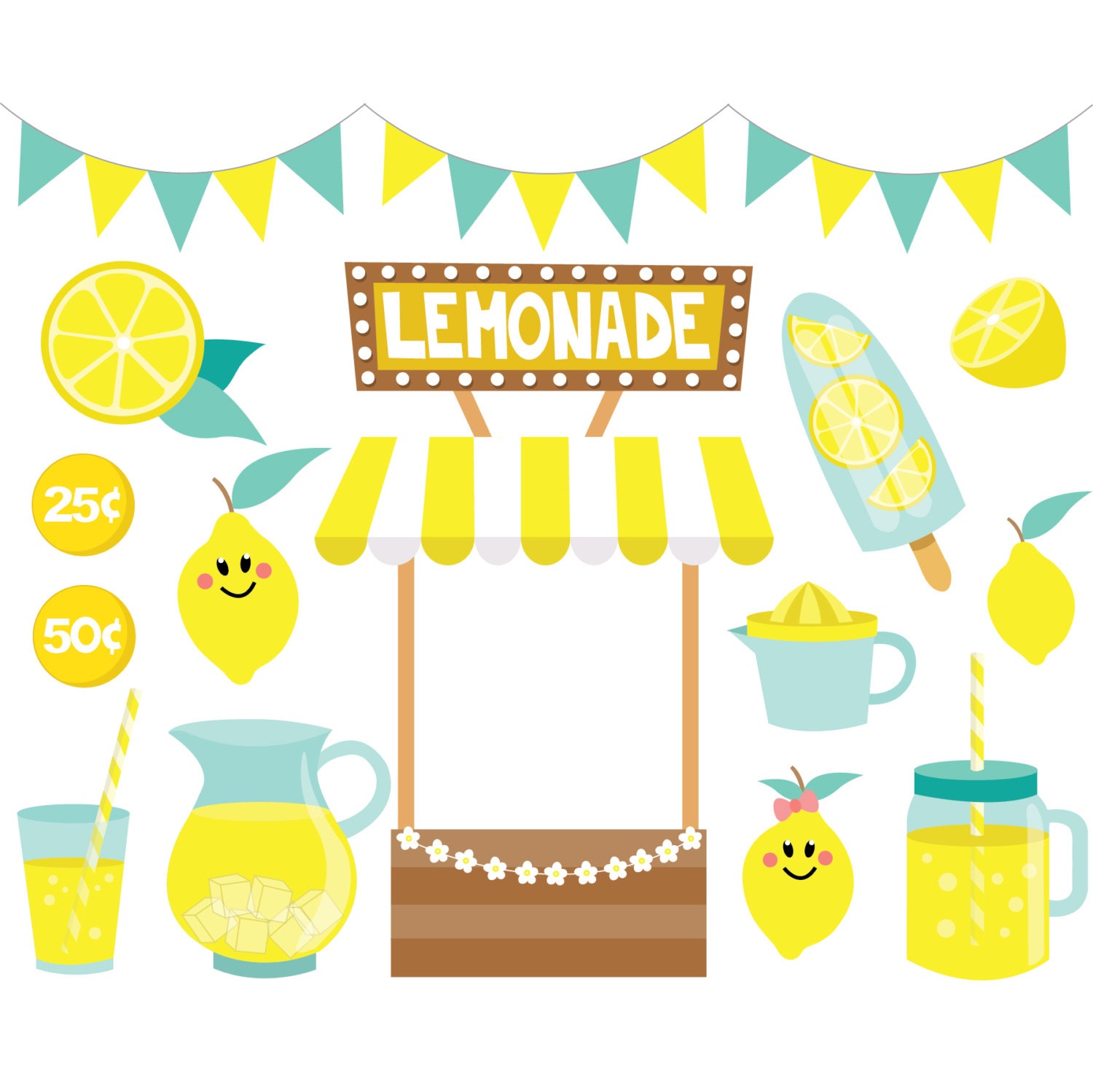 Lemonade Clipart Set Instant Download Personal and