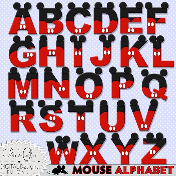 mouse alphabet letters mouse digital letters mouse alphas