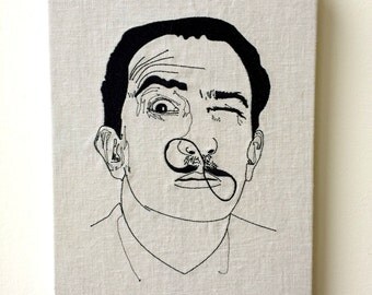Embroided SALVADOR DALI portrait