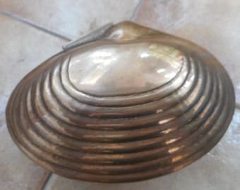Vintage Brass Shell Box