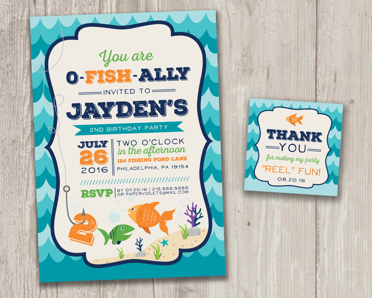 Fish Birthday Party Invitation You are O-fish-ally invited