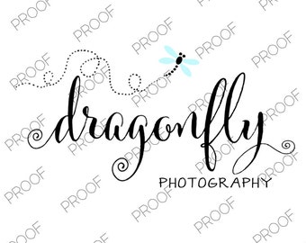 Dragonfly Logo Photography Watermark Logo Pre-made Logo Design Handmade Small Business Logo