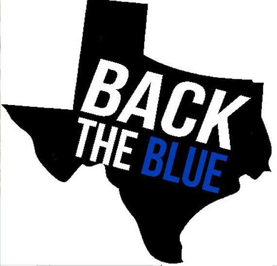 Back the Blue Texas Vinyl Decal Police Support Car Decal