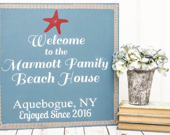 Custom Beach House Sign - Beach Decor - Beach Signs - Personalized Beach Signs - Beach House Decor - Beach House Gift -Beach Art -Beach Home