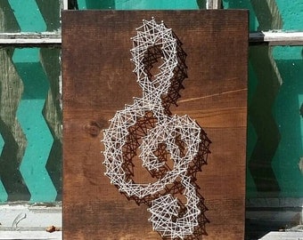 String Art Music Note, String Art Treble Clef, Nail Art Music Note, Music Wall Art, Wood Home Decor, Music Teacher Gift, Custom Made Sign