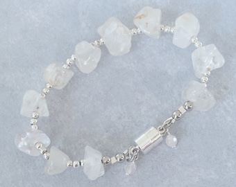 Beaded Bracelet, Crystal Bracelet, Chunky Bracelet, Gemstone Bracelet, Bohemian Bracelet, Silver Bracelet, Modern Bracelet, Simple Bracelet