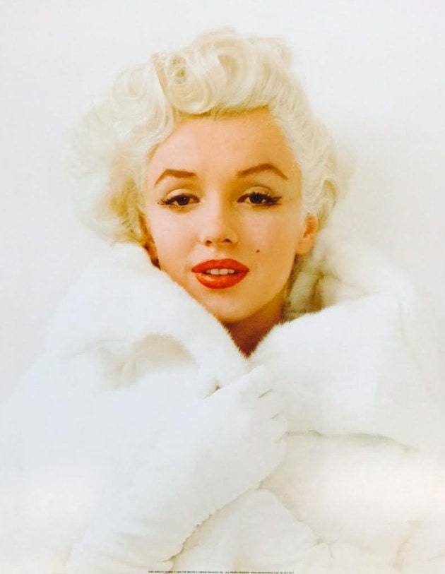 Marilyn Monroe in White Fur Coat Poster Print