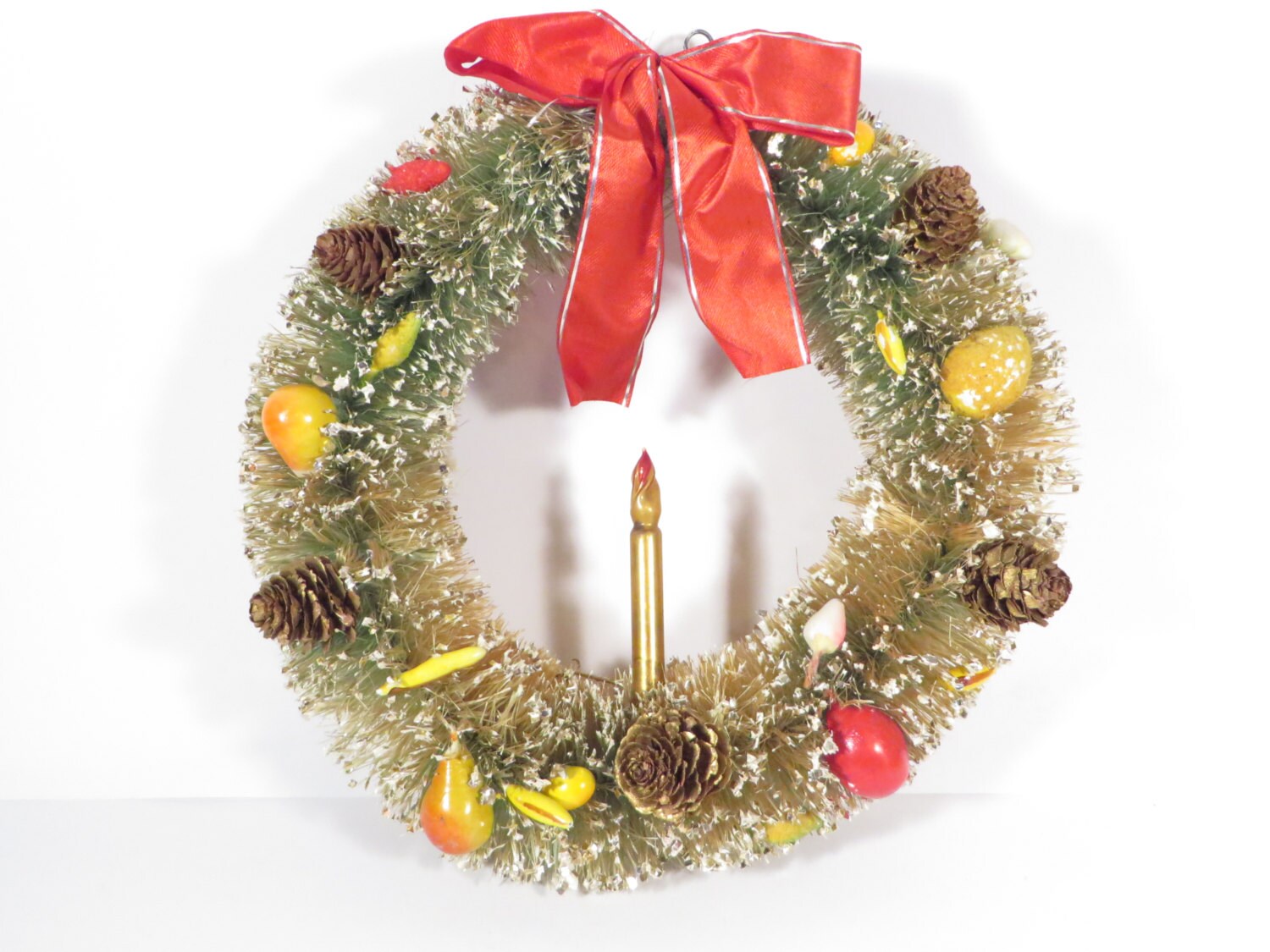 vintage christmas bottle brush wreath 8 inch bottle brush vintage christmas bottle brush wreath 8 inch bottle brush