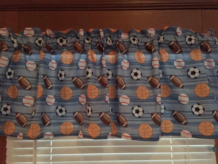 Boys Sports Window Valance 48 Inches Wide