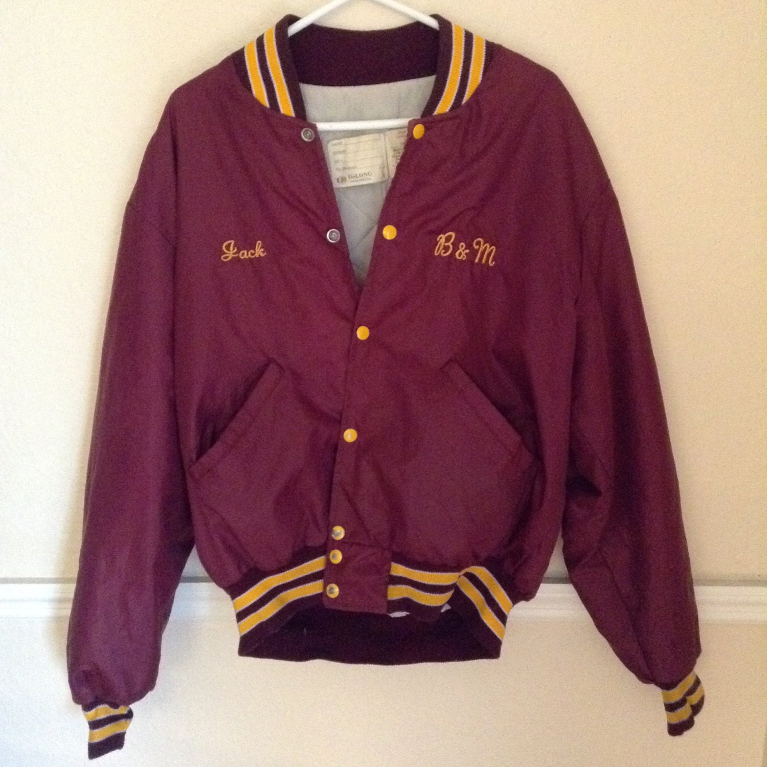 Vintage DeLong Sportswear Jacket // letterman Hipster Unisex