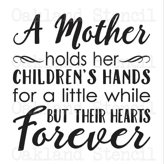 Download Mom/Mother STENCILA Mother holds her children's hands