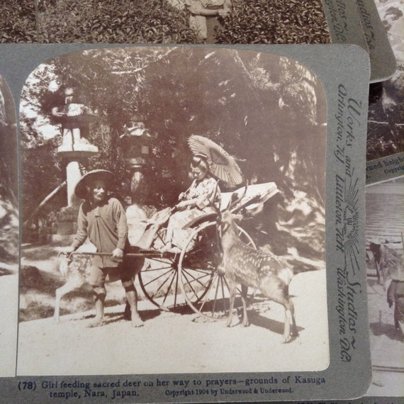 100 Boxed Antique Stereoscope Cards Of Japan By Tillyvillevintage