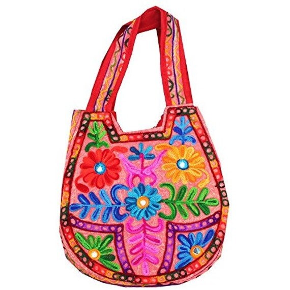 Embroidered Handbag Multicoloured by Takshu on Etsy