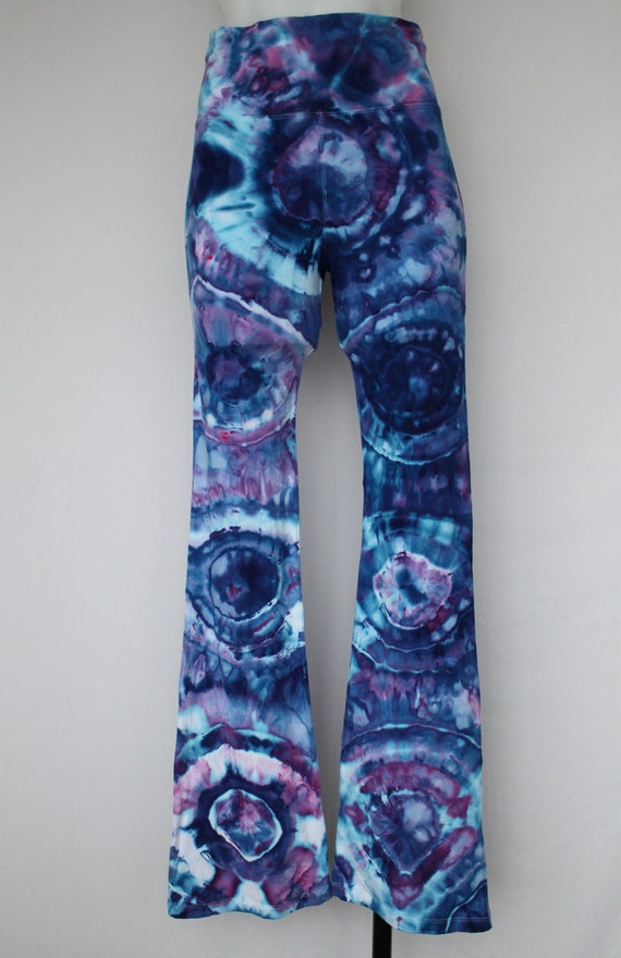 Tie Dye Yoga Pants Ice Dyed size Small Blue Onyx bullseye