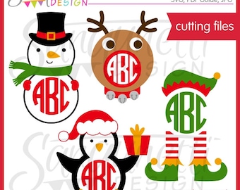 Christmas Monogram SVG cutting file for Cricut Silhouette Commercial Use License Included