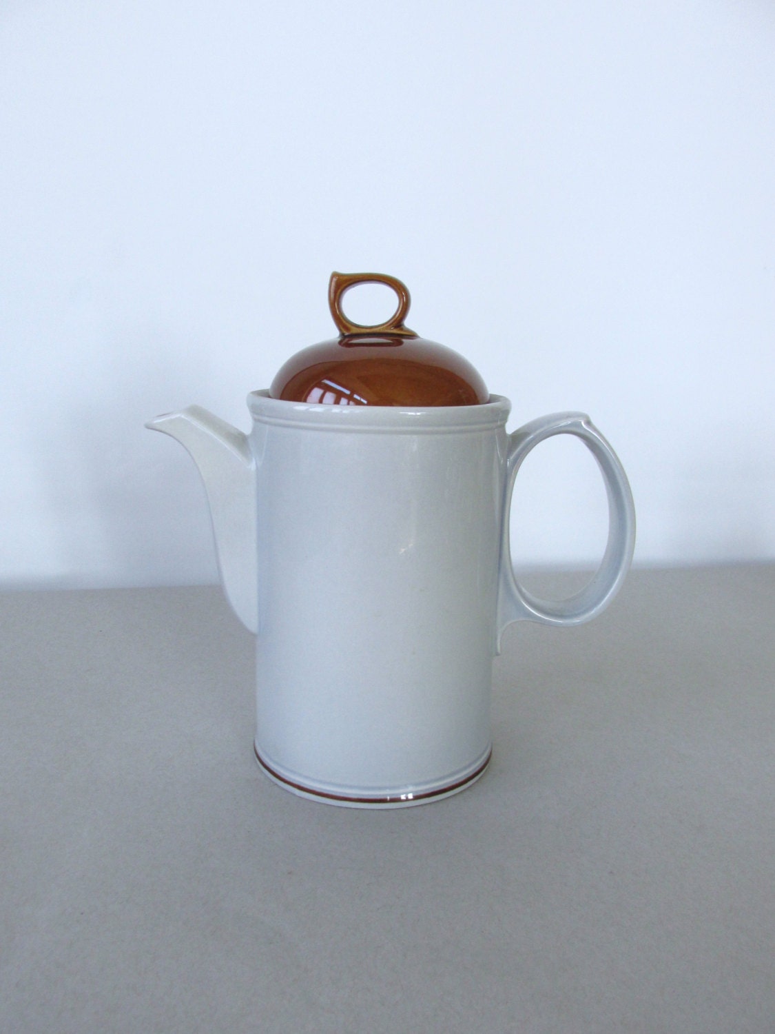 Vintage English China Coffee Pot grey and brown glazed