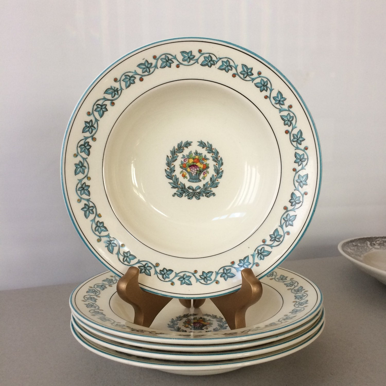 Vintage Myott Staffordshire Soup Bowls Elegance