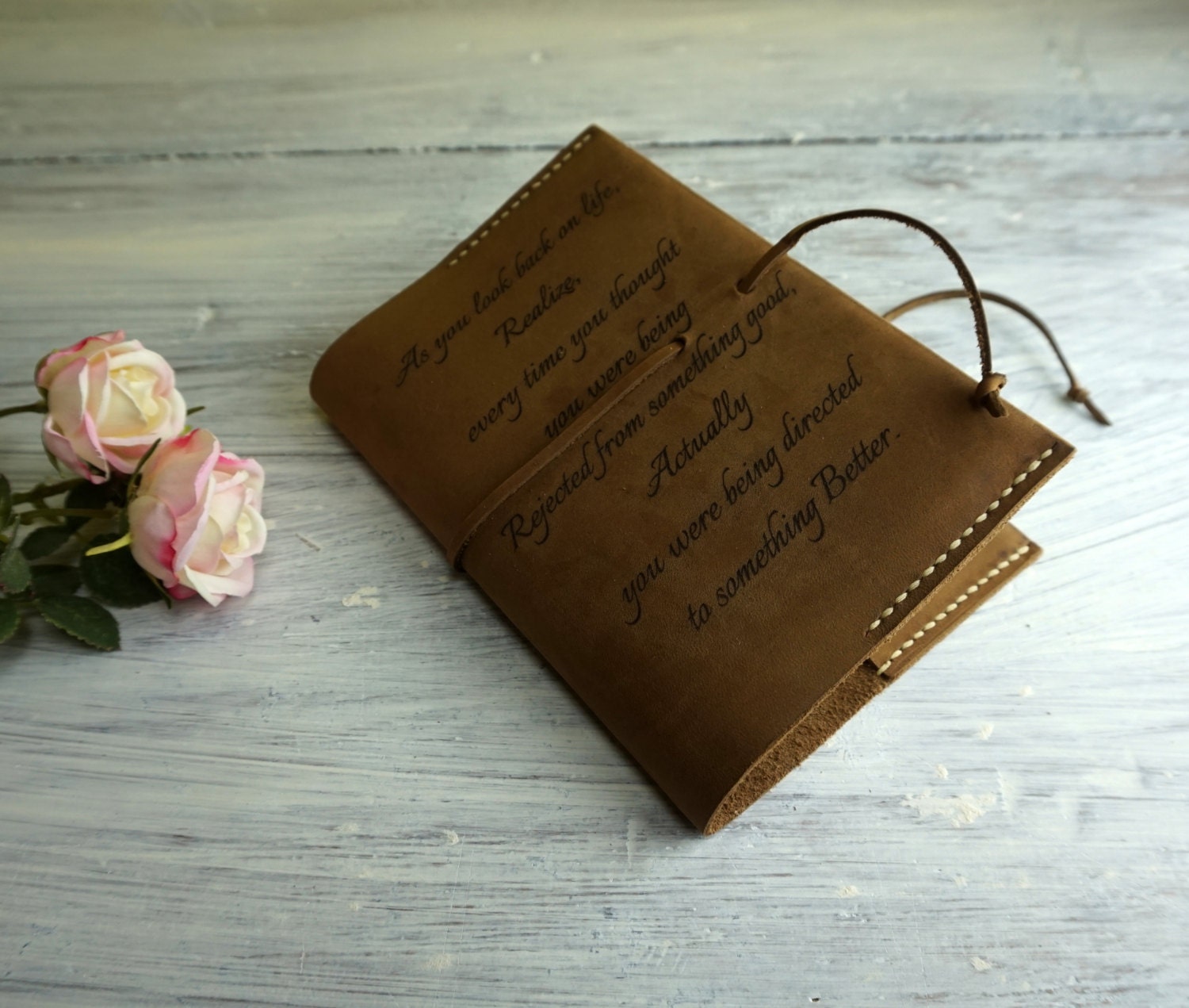 Personalized Leather Notebook Cover Refillable Leather