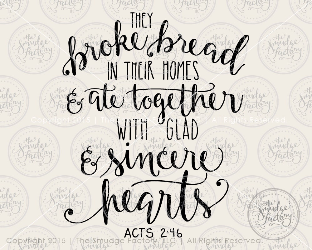Download Bible Verse SVG Cut File They Broke Bread by ...