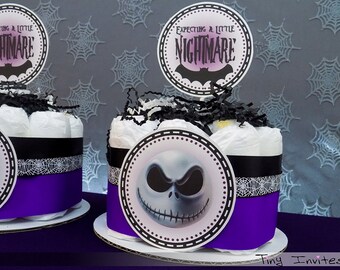 Items similar to Nightmare Before Christmas Diaper Cake on Etsy
