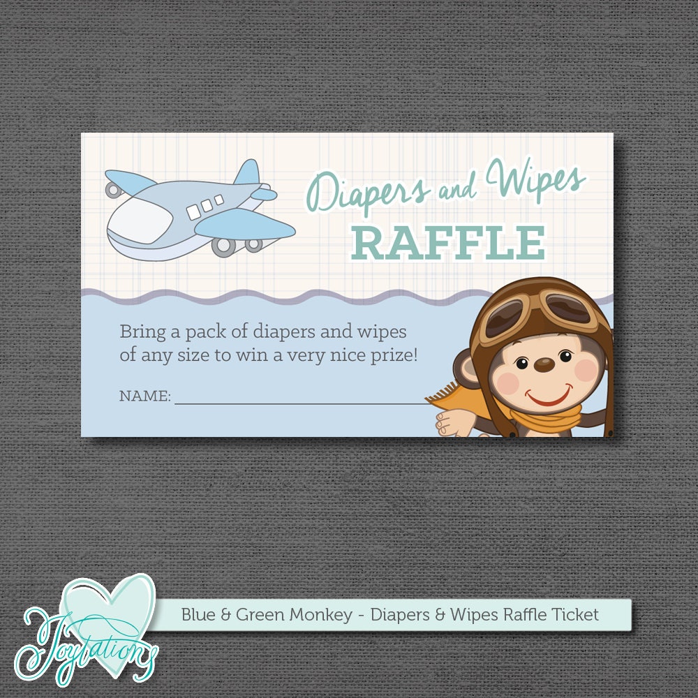 diapers and wipes raffle ticket insert and sign baby by