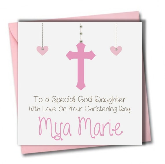 Personalised Girls Christening Baptism Card Daughter