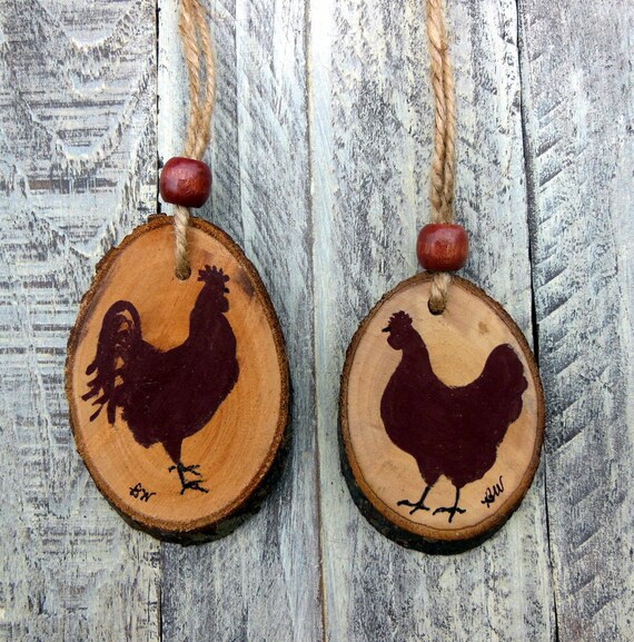 Rooster Hen Ornament Chicken Ornament by TheChickenStudio