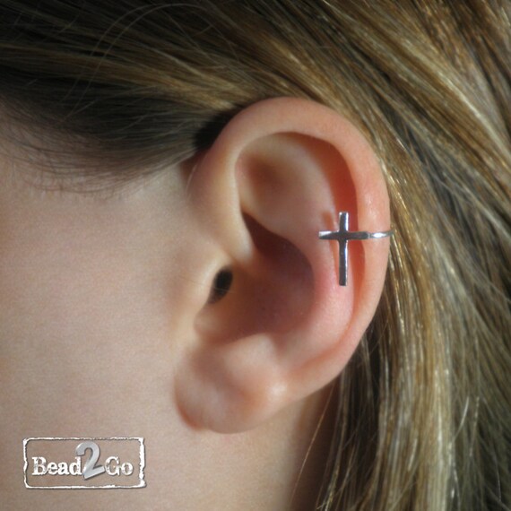 Sterling Silver Fake Cross Conch Cuff Faux Silver Conch Ring