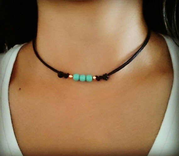 Turquoise Choker Boho Choker Necklace Bohemian By Deluxesparkle