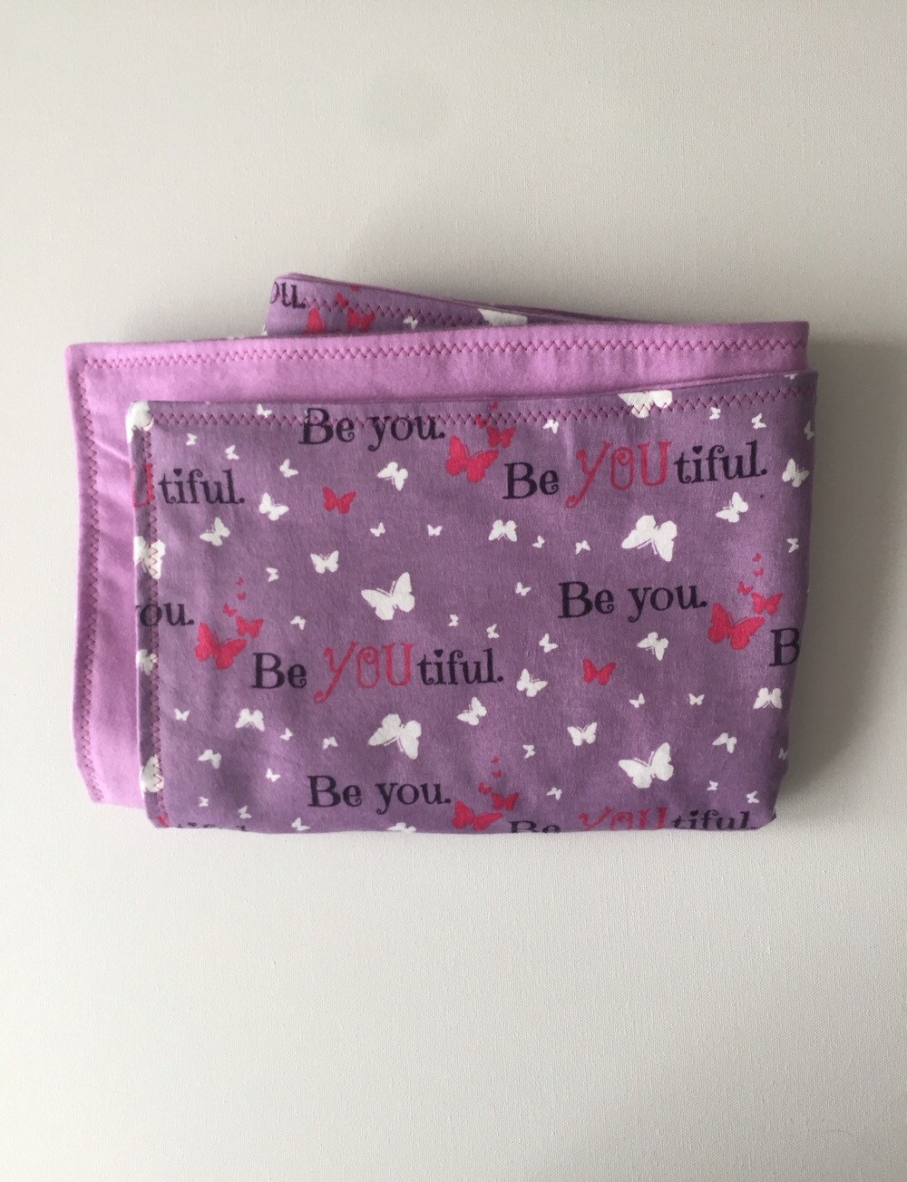 Butterfly Baby Blanket purple Flannel Blanket Receiving