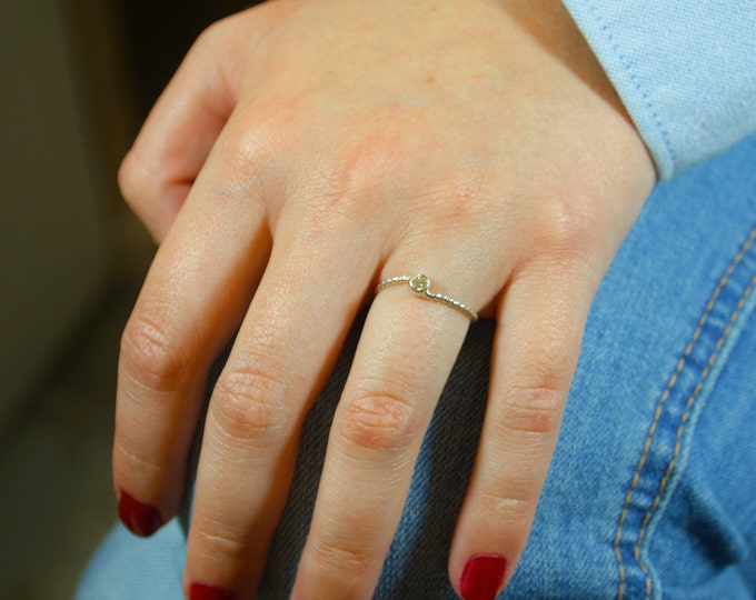 Wave Ring, Silver Wave Ring, Topaz Mothers Ring, November Birthstone Ring, Silver Twist Ring, Unique Mother's Ring, Topaz Ring, Yellow Ring