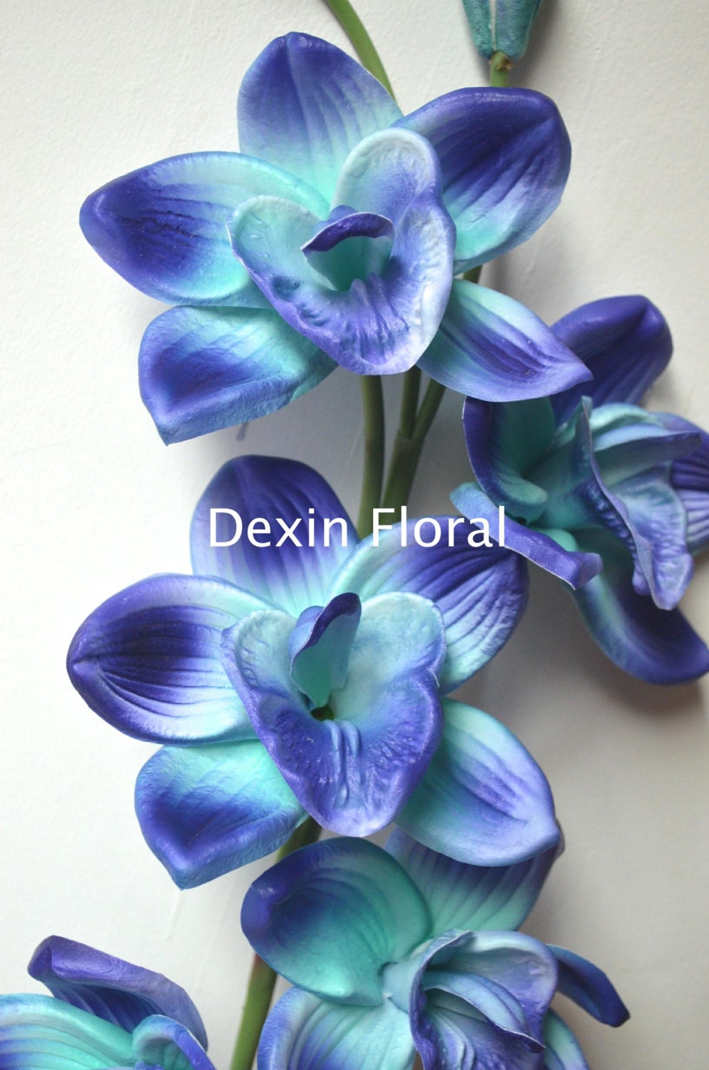 Blues Cymbidium Orchids Real Touch Flowers By Dexinfloral On Etsy 6028