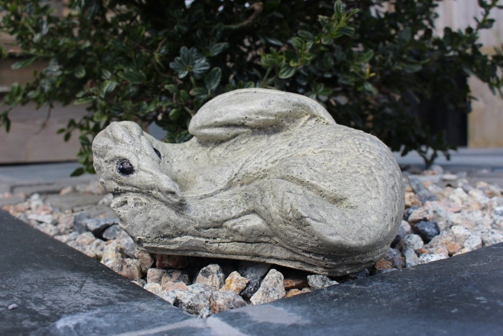 Dragon Stone Garden Ornament Resting Dragon by CornwallStoneware