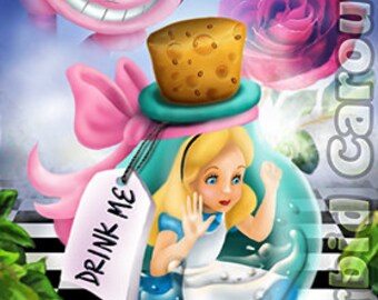 Alice in Wonderland Drink Me Bottle A4 Giclee Art Print
