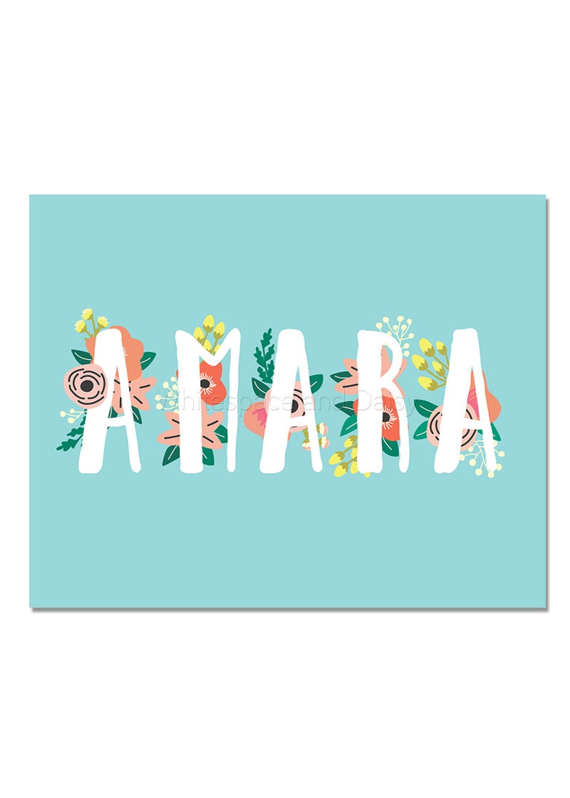 Amara Personalized Name Sign Name Print Nursery Printable