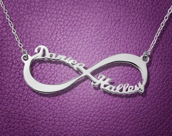 Infinity Necklace,Personalized Infinity Necklace,Name Necklace,Custom Infinity Necklace,Infinity Necklace With Names,Christmas Gift N060